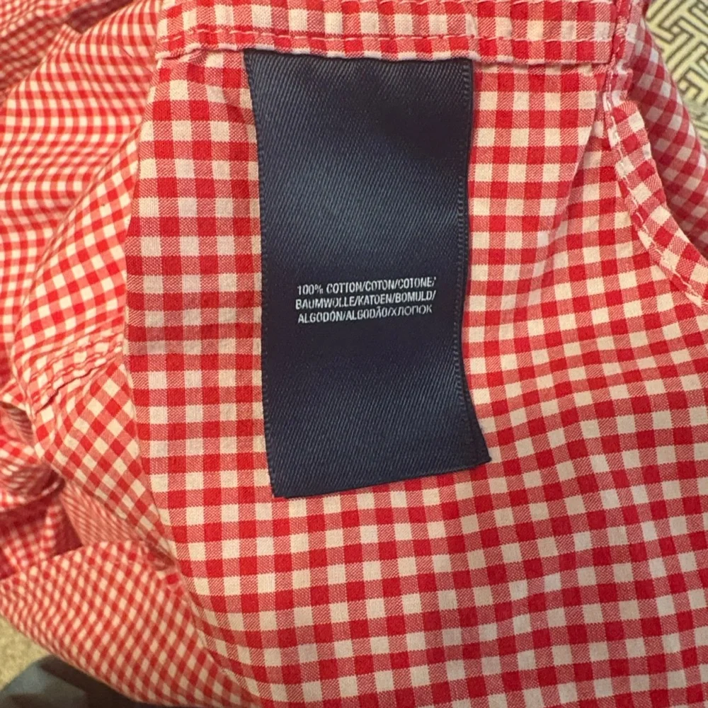Ralph Lauren Boys Red Checkered Oxford Shirt Size Large 14/16